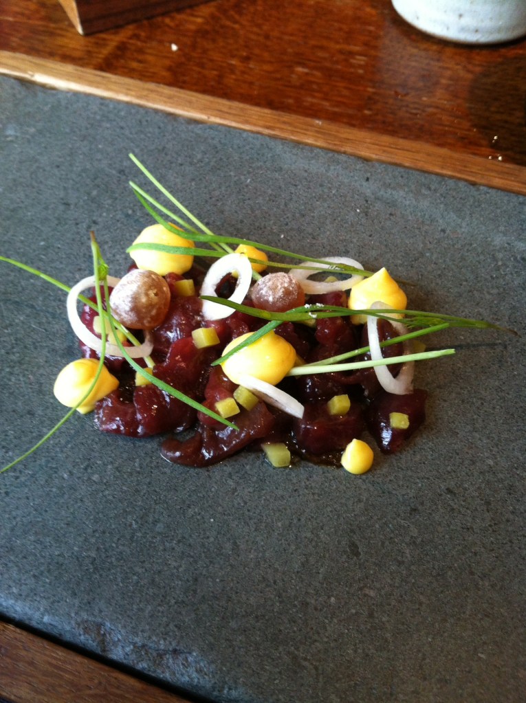 Valley venison, charcoal oil, mustard and fennel